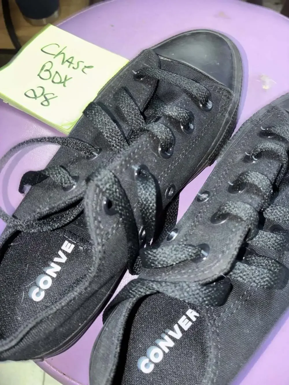 Converse Chuck Taylor All Star Ox Monocolor Black Youth Size 2 Low-Top Sneakers